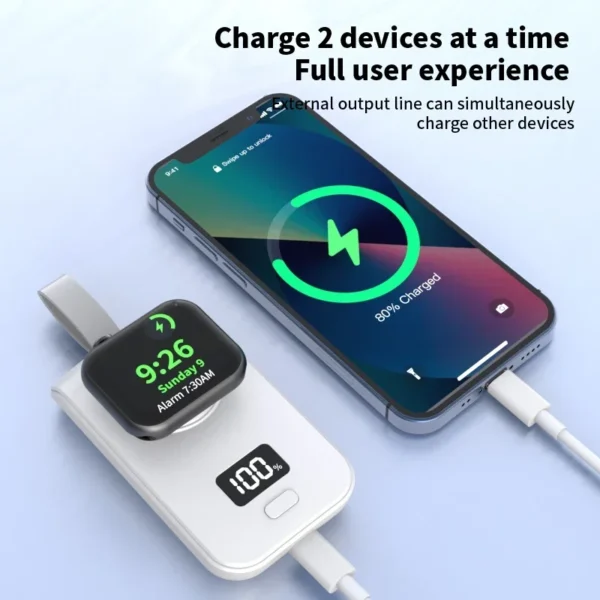 Portable Wireless Charger Power Bank For Apple Watch 8 7 6 5 4 3 SE Ultra for iWatch Magnetic charging station - Image 2