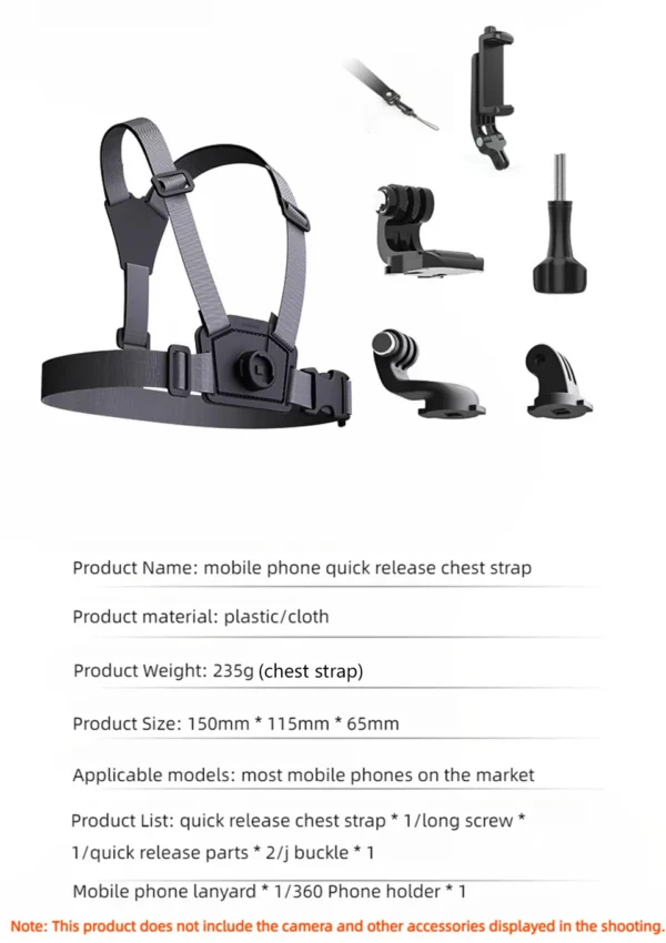 SUREWO Mobile Phone Quick Release Chest Strap Adjustable Holder Fixed Shooting Bracket Vedio Live Stream Photography Accessories - Image 18