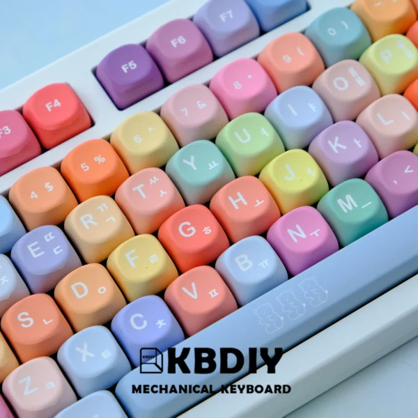 KBDiy KOA Profile Gummy Bears Keycap PBT Custom Korean Keycaps for Mechanical Keyboard Game Cute 141 Keys Caps ISO 7U Space Bar - Image 3