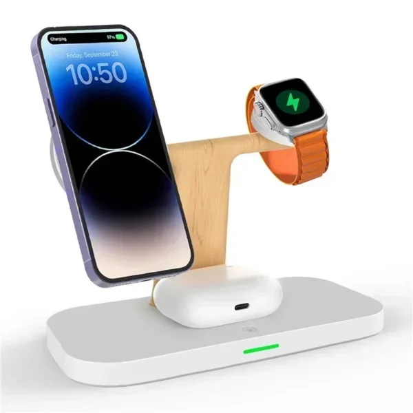 3 In 1 Magnetic Wireless Charger Stand For iPhone 16 15 14 Pro Max Apple Watch 9 8 7 Airprods Fast Charging Station Dock Holder - Image 15