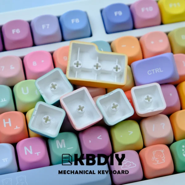 KBDiy KOA Profile Gummy Bears Keycap PBT Custom Korean Keycaps for Mechanical Keyboard Game Cute 141 Keys Caps ISO 7U Space Bar - Image 6