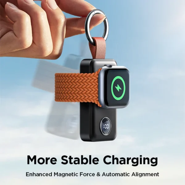 JOYROOM Portable 2000mAh Wireless Charger for Apple Watch Series 9/8/7/6/5/4/3/2/SE/UItra 2/Ultra Magnetic iWatch Power Bank - Image 4